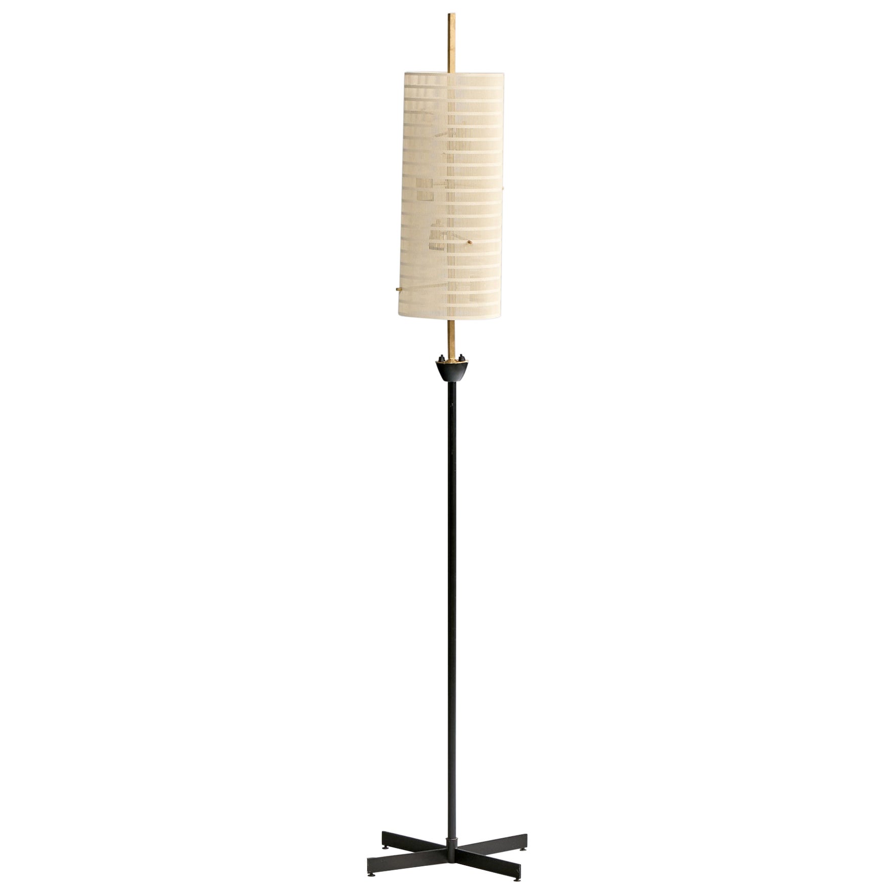 Brazilian Designer, Floor Lamp, Metal, Brass, Brazil, 1950s