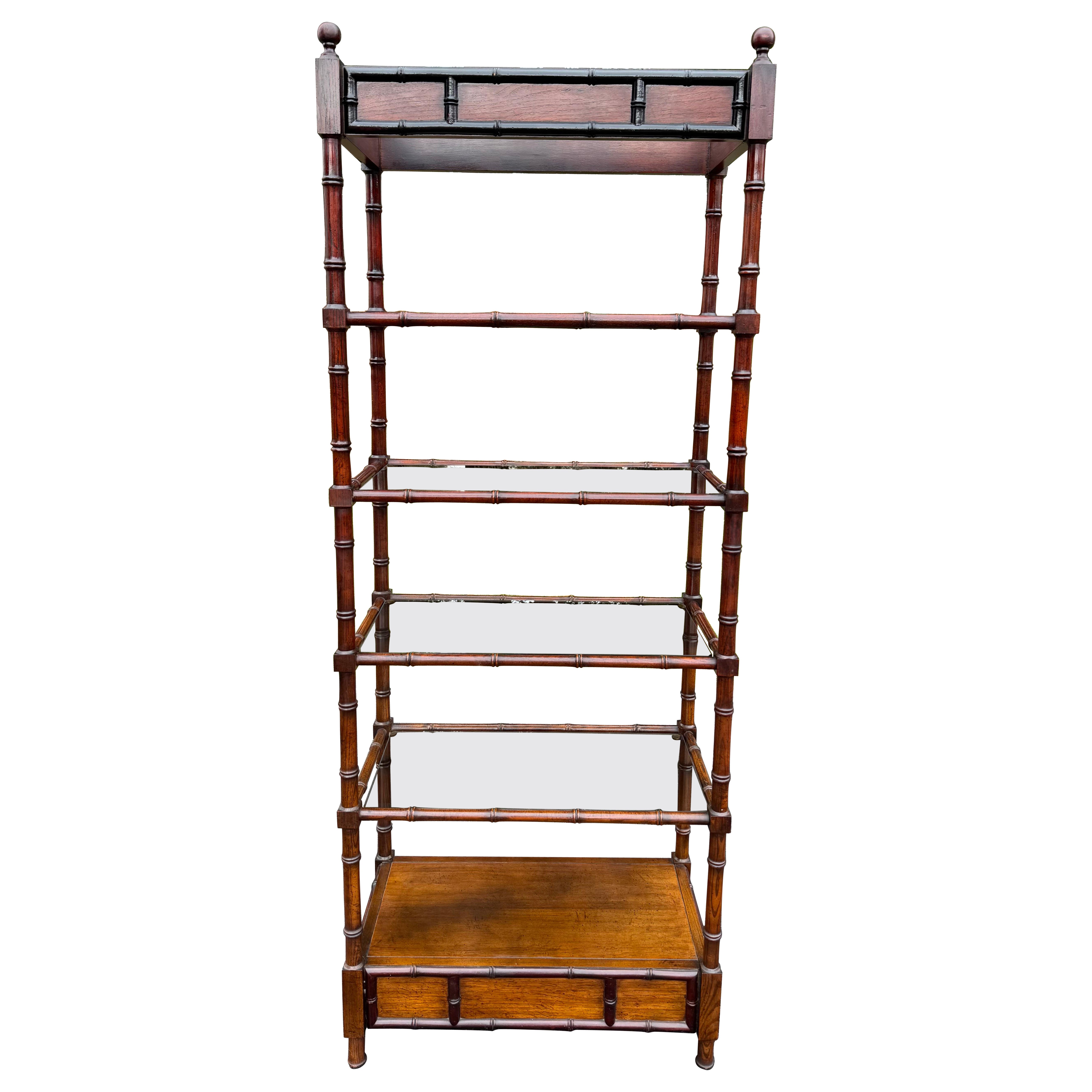 Wooden Bamboo Style Etagere