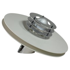 Italienische Space Age Design-Tischlampe aus weißem Chrom und Metall, 1970