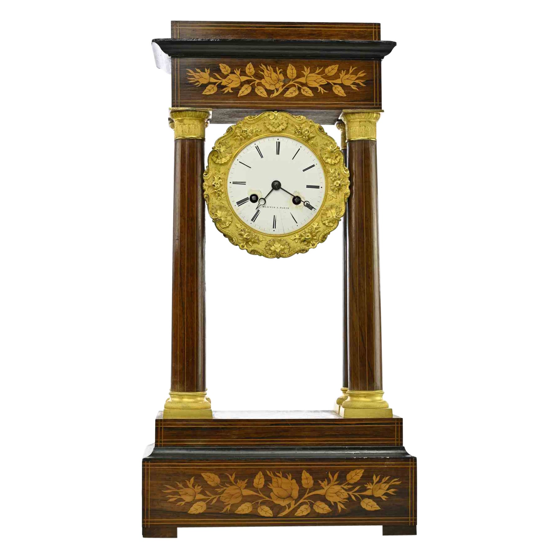 Antique French Napoleon III Portico Clock, XIX secolo