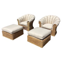 Vintage Shell Indoor/ Outdoor Wicker Chairs