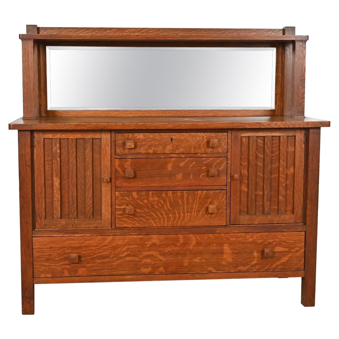 Stickley Brothers Style Antique Mission Oak Arts & Crafts Sideboard or Cabinet
