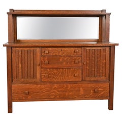 Stickley Brothers Style Antique Mission Oak Arts & Crafts Sideboard or Cabinet