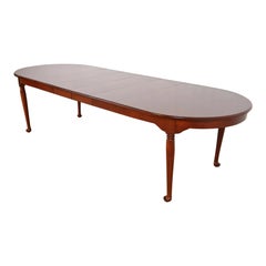 Henkel Harris Style Queen Anne Solid Cherry Wood Dining Table, Newly Refinished