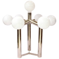Mid Century Modern J. T. Kalmar Franken KG Atomic 7 Chrome Table Lamp