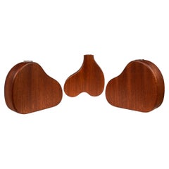 Set of 3 Vases Carved in Sapele, Mark Leblanc, Leblanc Studio, USA, c. 2020s