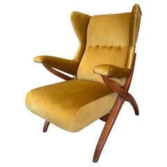 Vintage Italian wingback armchair by Franco Albini