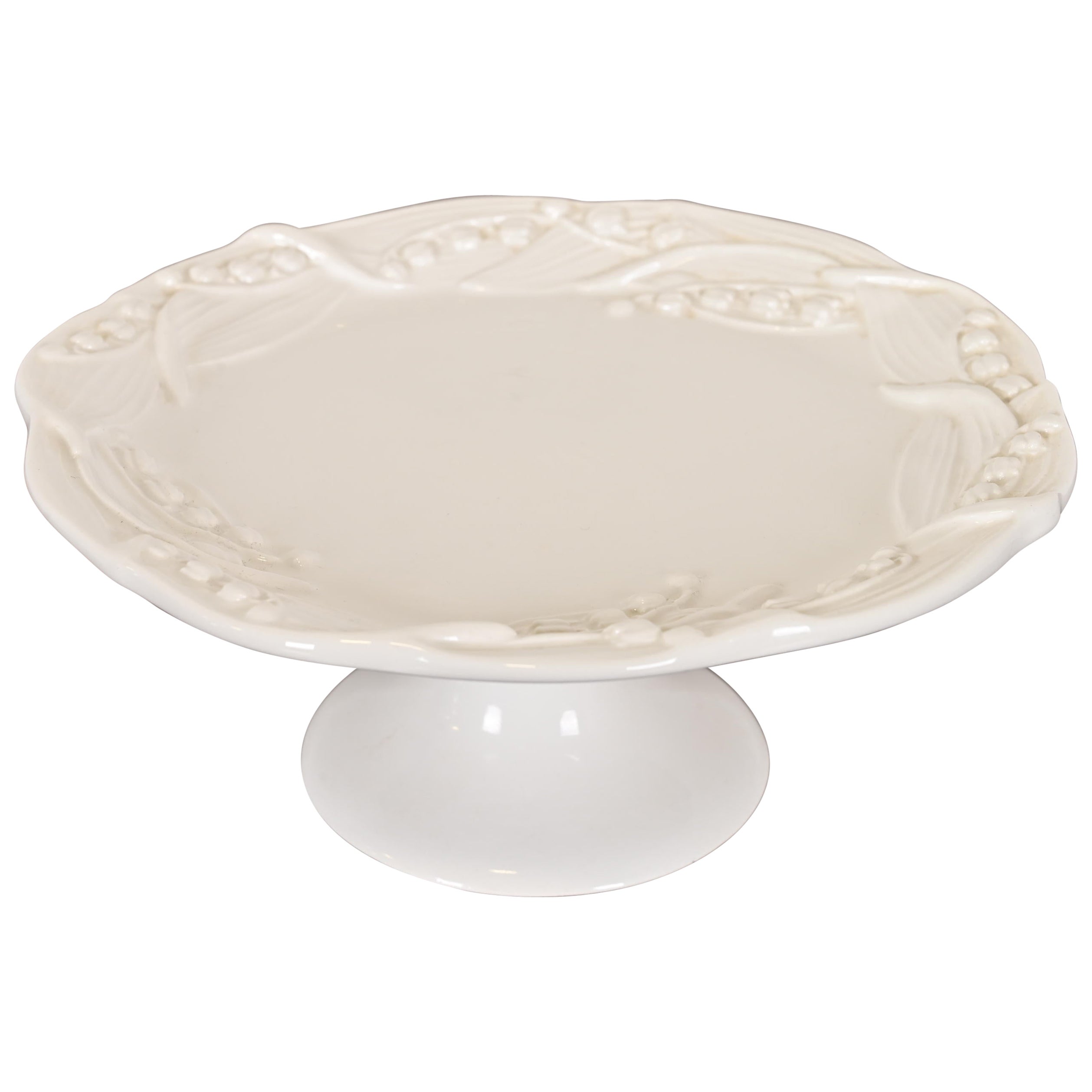 Tiffany & Co. Tazza o Portapastel de Pedestal de Porcelana Italiana