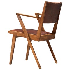 Paul Vandenbulcke for De Coene ‘Efac’ Armchair in Original Patinated Leather