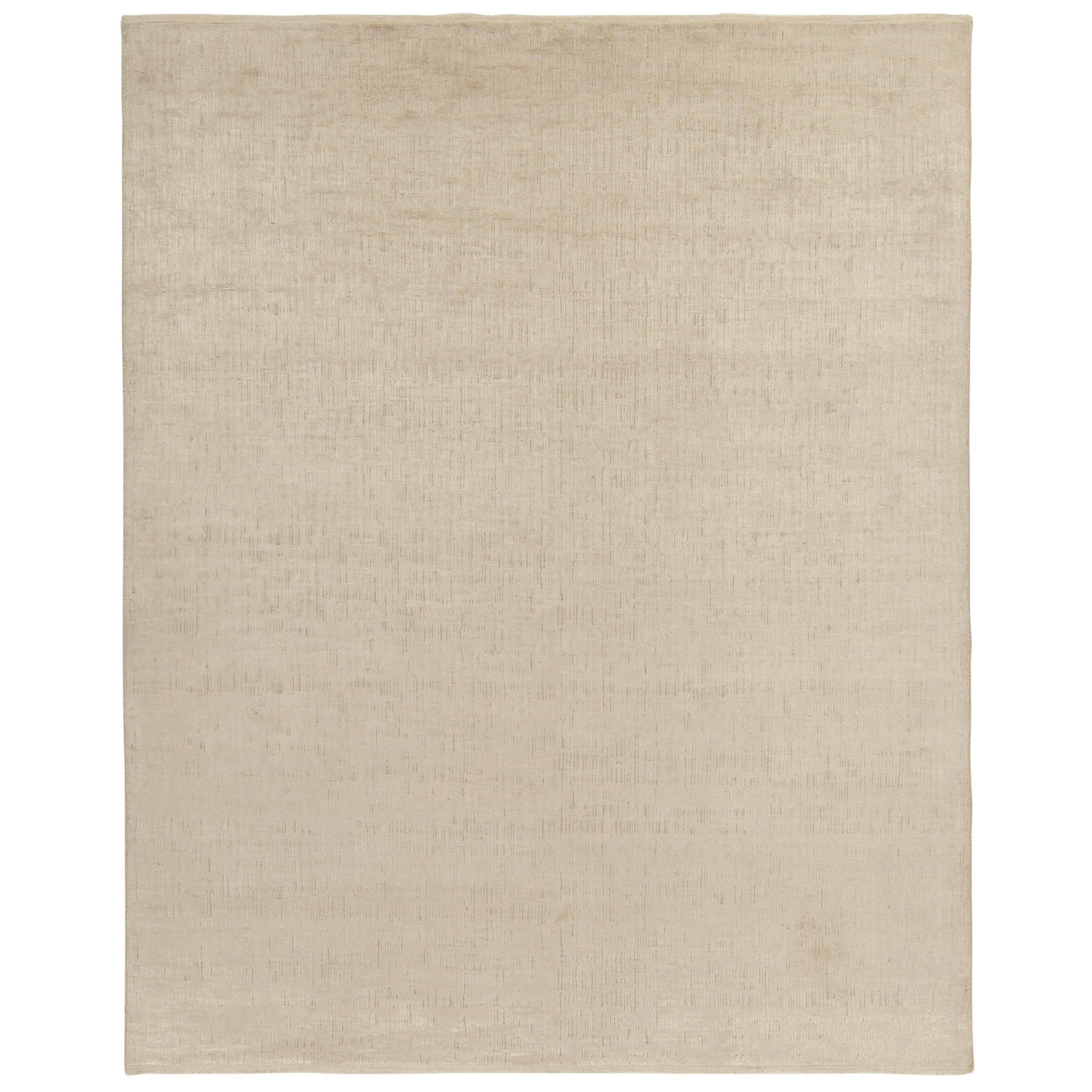 Alfombra contemporánea Rug & Kilim en beige y blanco roto, reversible