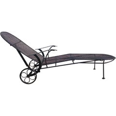 Mid Century Modern Woodard Scupltura Mesh Outdoor Chaise Lounge Chair