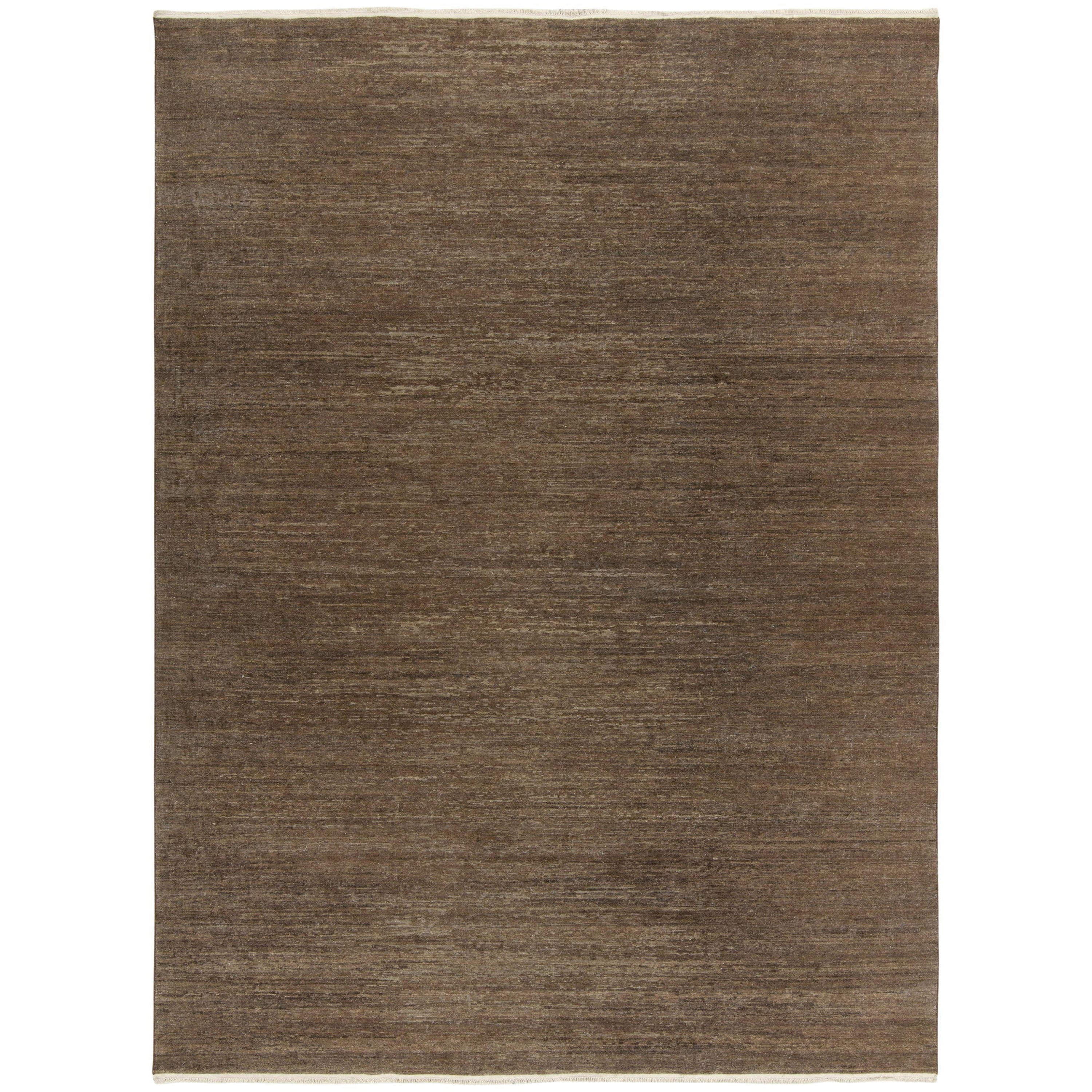 Rug & Kilim’s Contemporary Textural Rug in Brown, Simple Solid Striae