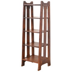 Stickley Brothers Mission Eichenholz Arts & Crafts Lattenrost Bücherregal oder Zeitschriftenständer