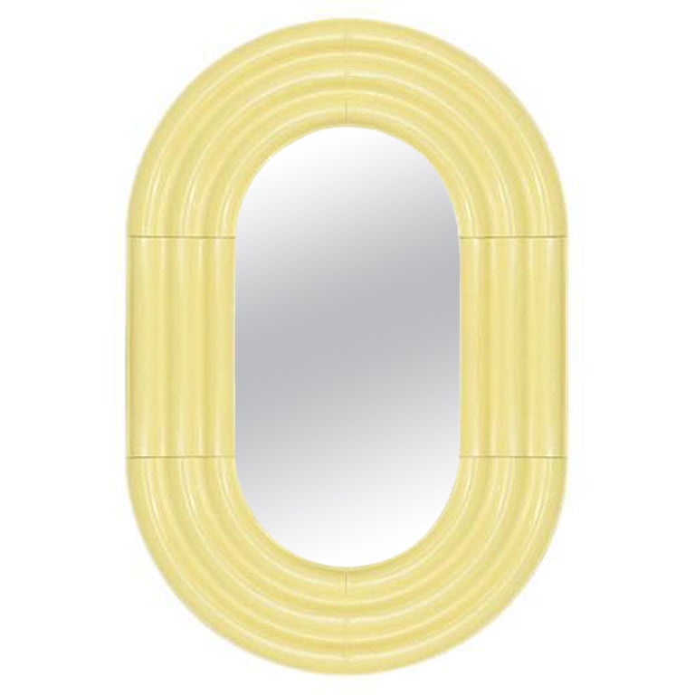 Contemporary Ceramic Mirror 'Elo' by Pani Jurek, 60-90 Mellow Yellow For Sale