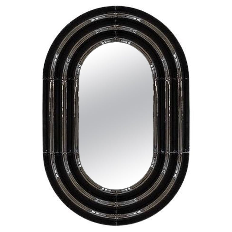 Contemporary Keramik-Spiegel 'ELO' von Pani Jurek, 60-90 Schwarz