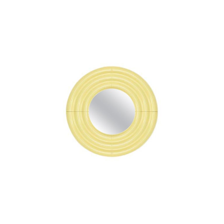 Contemporary Ceramic Mirror 'Elo 1' by Pani Jurek, 60 Mellow Yellow