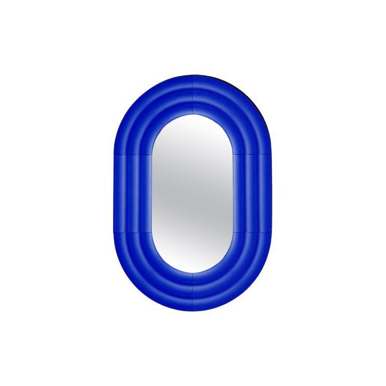Espejo de cerámica contemporáneo "Elo" de Pani Jurek, 60-90 Azul cobalto
