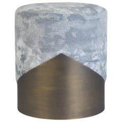 Lune V Stool, Upholstery and Dark Bronze, Handcrafted by Duistt