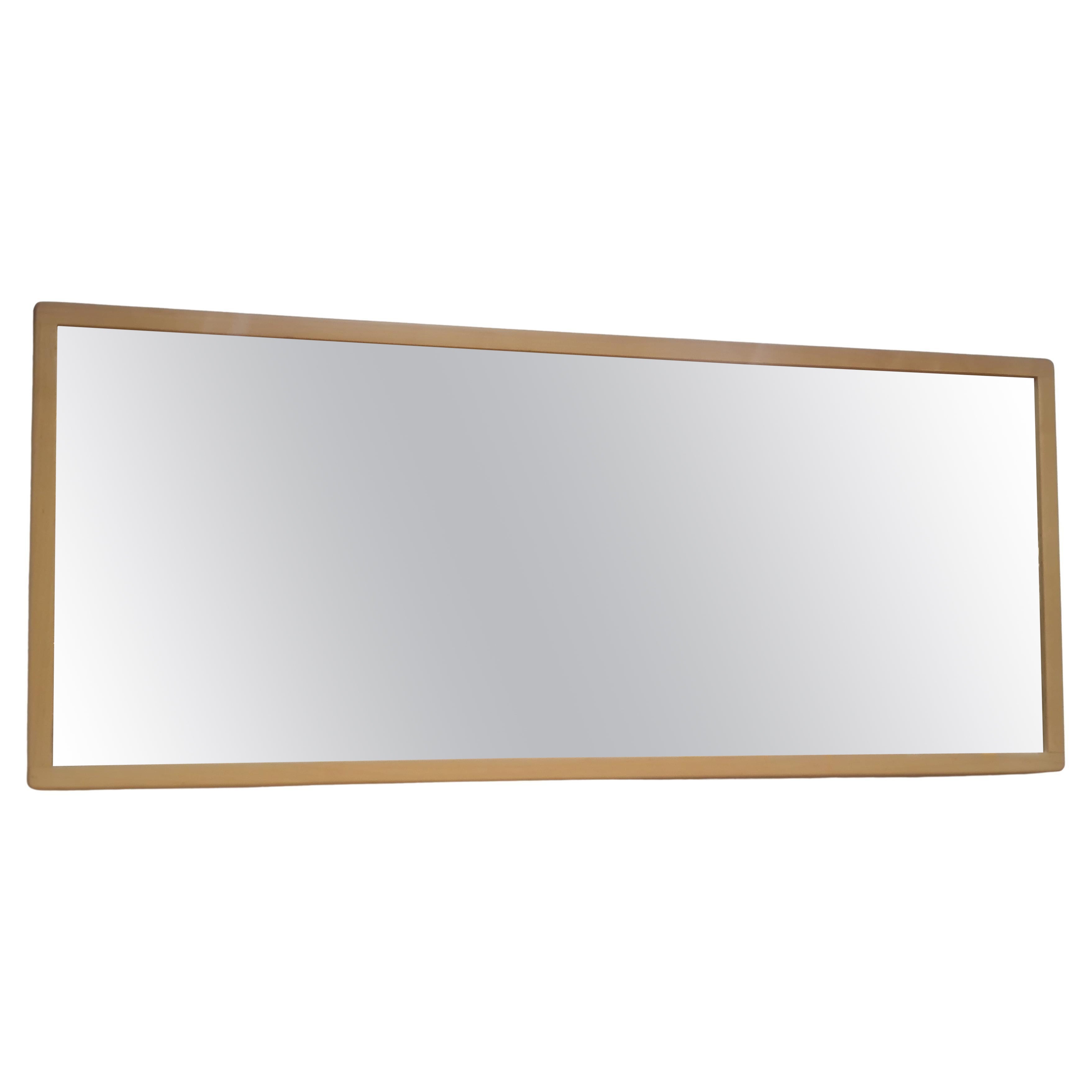 Minimalist Alvar Aalto Large Mirror in Light Birch, Artek 1960s For Sale