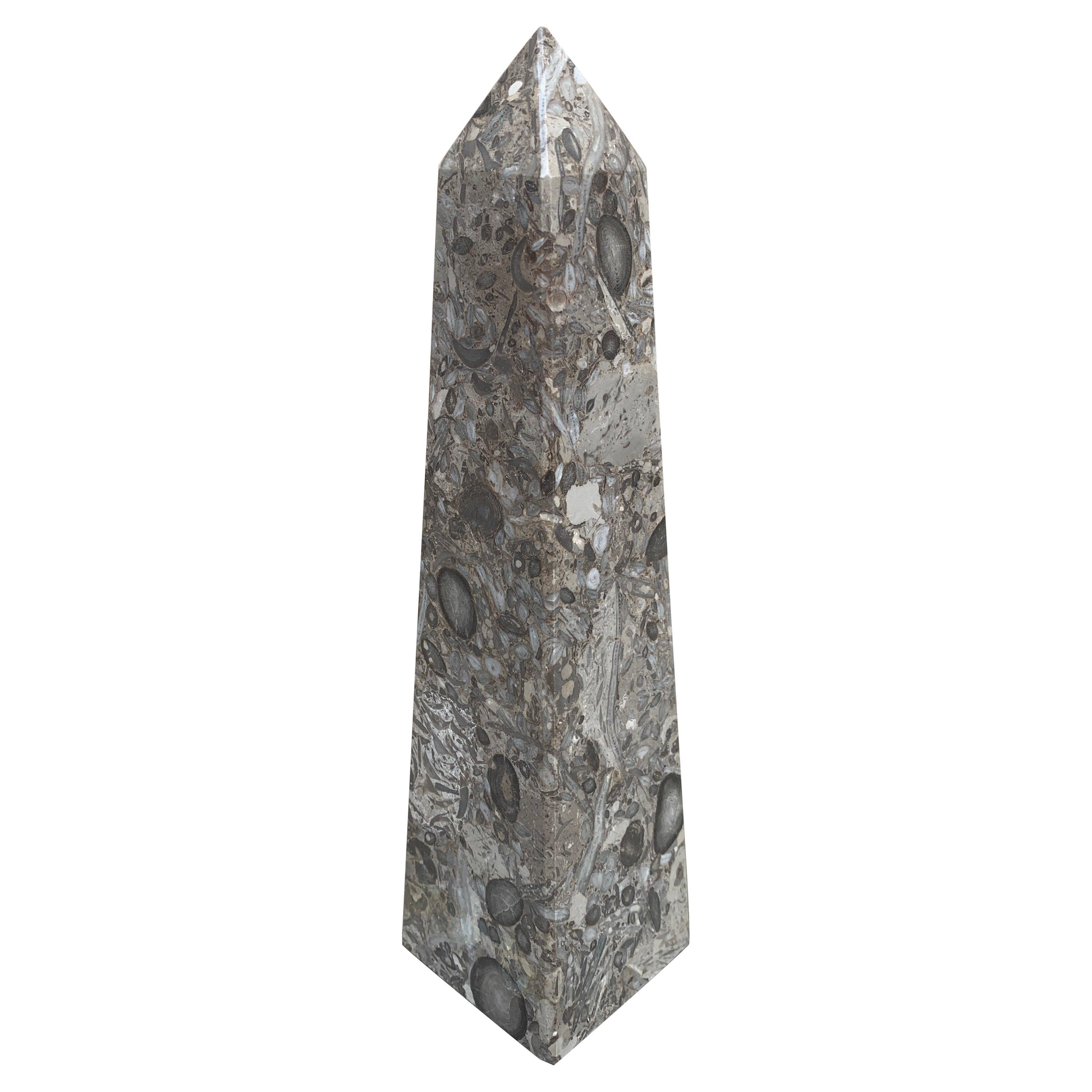 Neoklassischer Grand Tour Obelisk aus massivem Marmor in Braun und Grau