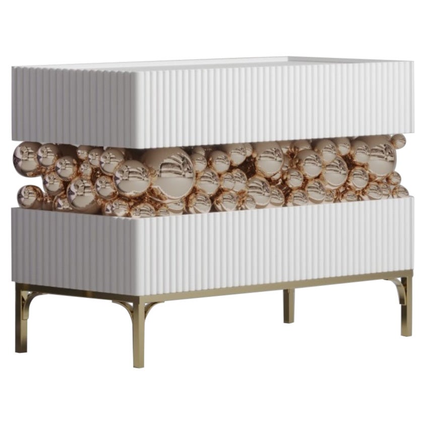 Brass And Metal Bubbles Decorative Sideboard by PANOPTIKUM COLLECTIONS