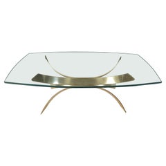 Mesa de centro italiana escultórica vintage de latón, años 70