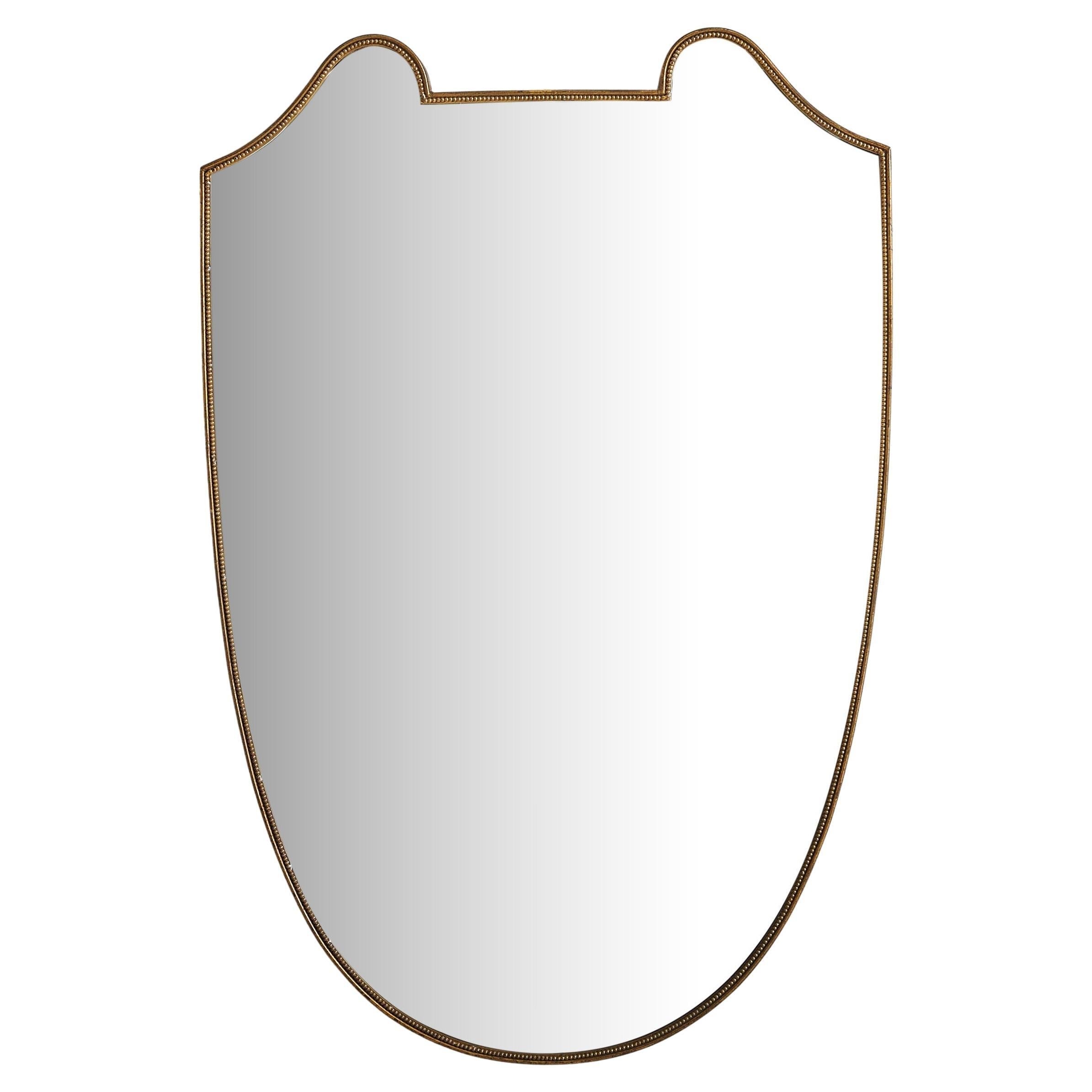 Italienischer Wandspiegel in Schilfrohrform aus Messing, Nr. 1, 1970er Jahre