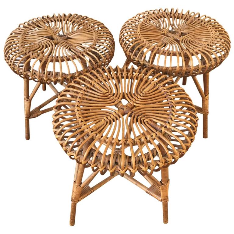 Set of Three Franco Albini Stools