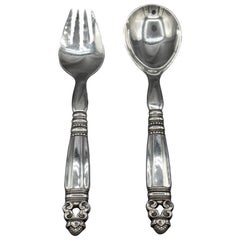 1933-44 Sterling Silver Salad Servers by Georg Jensen
