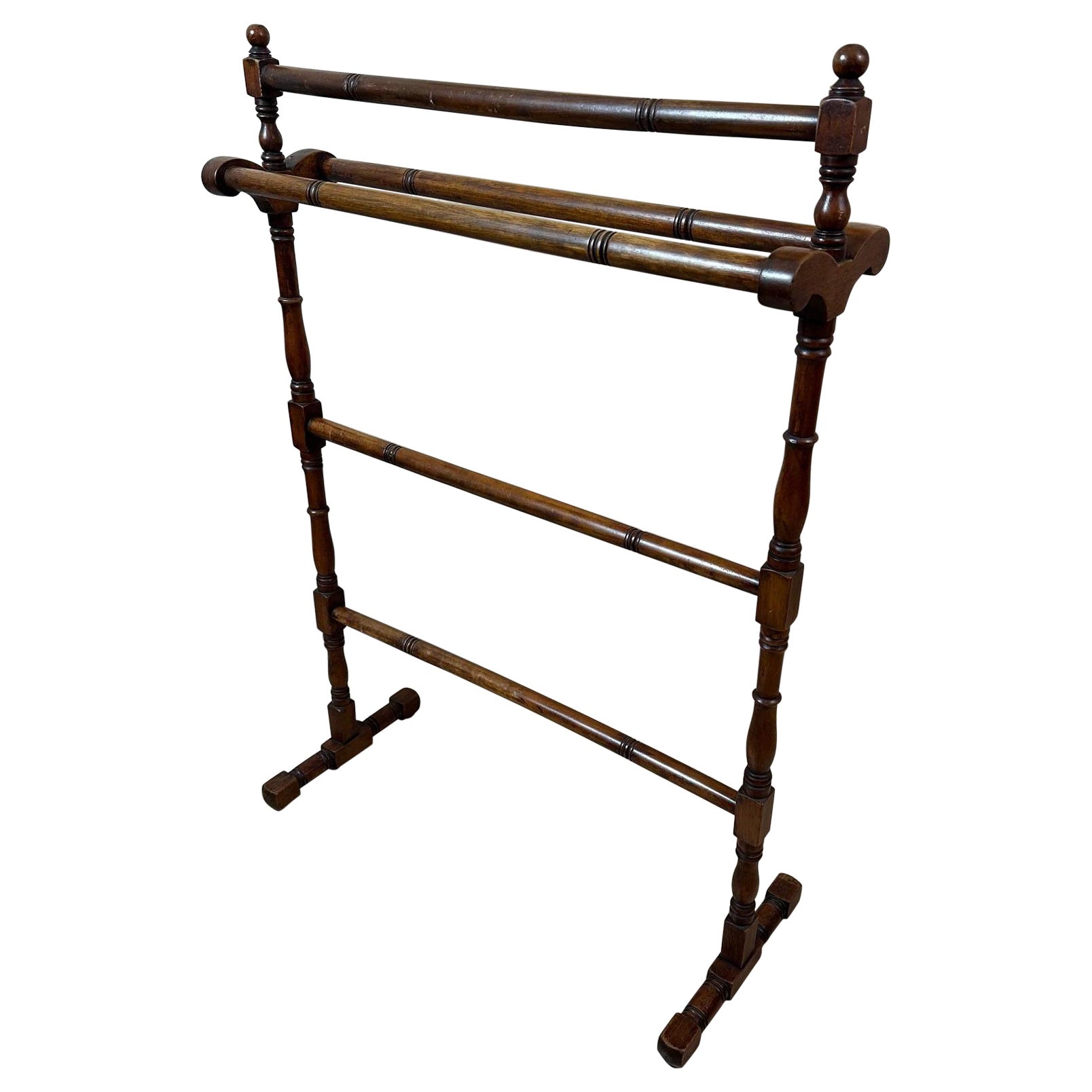 Early 20th century French Walnut Towel Rack or Easel, 1900s