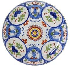 English Mid-18th Century Delftware Plate Bristol Pottery