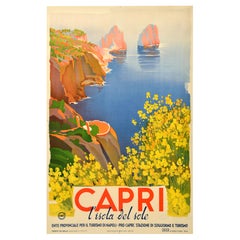 Original Vintage Travel Poster Capri Island Of The Sun ENIT Italy G Riccobaldi