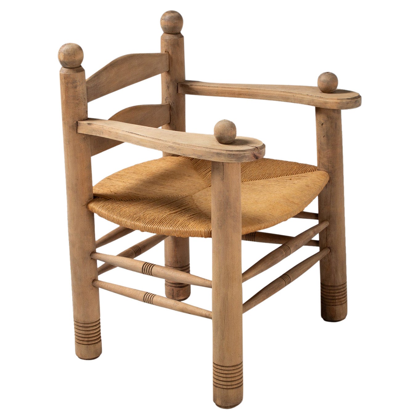 Oak Armchair, Charles Dudouyt, France, 1940