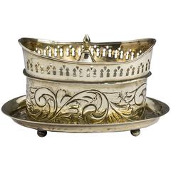 Dutch Brass Repousse Biscuit Box, 19th Century