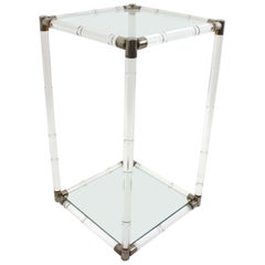 Großer Couchtisch aus Lucite und Glas im Charles Hollis Jones-Stil