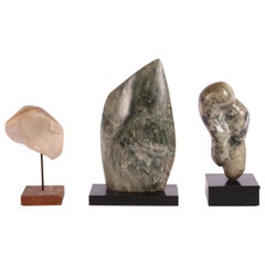 Group of Three Midcentury Abstract Stone Sculptures