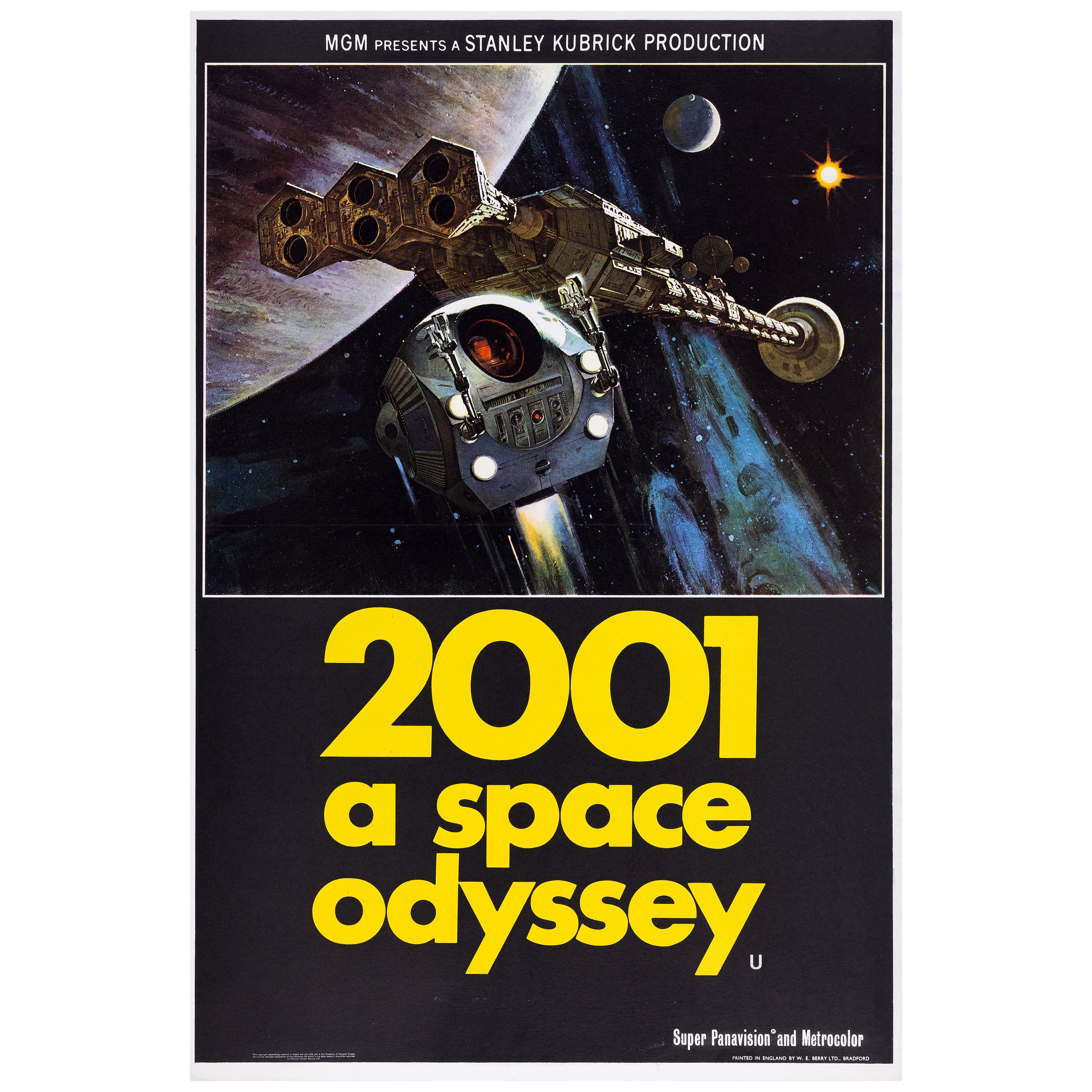 '2001: A Space Odyssey' Original Vintage Movie Poster, British, 1968