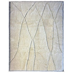 8x10 Ft Contemporary Moroccan Style Rug. Natural Wool. Custom Options Available
