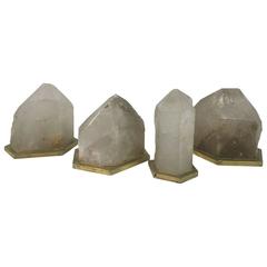Four Massive Faceted Clear Quartz Elements/ Lights 1