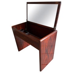 Scandinavian Danish modern rosewood vanity with flip up Mirror by Brouer