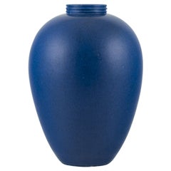 Saxbo, Denmark. Large and impressive ceramic vase in blue glaze.