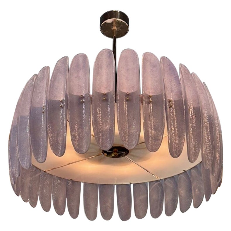 Modern Murano Glass Chandelier is Soft Lavender