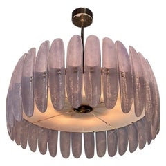 Modern Murano Glass Chandelier is Soft Lavender