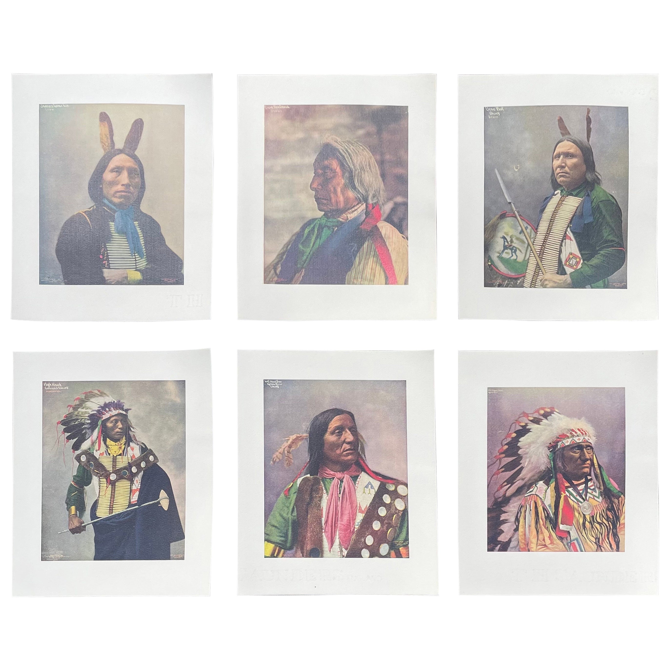 American Indian Portraits, High Quality Prints, Total of 6 For Sale