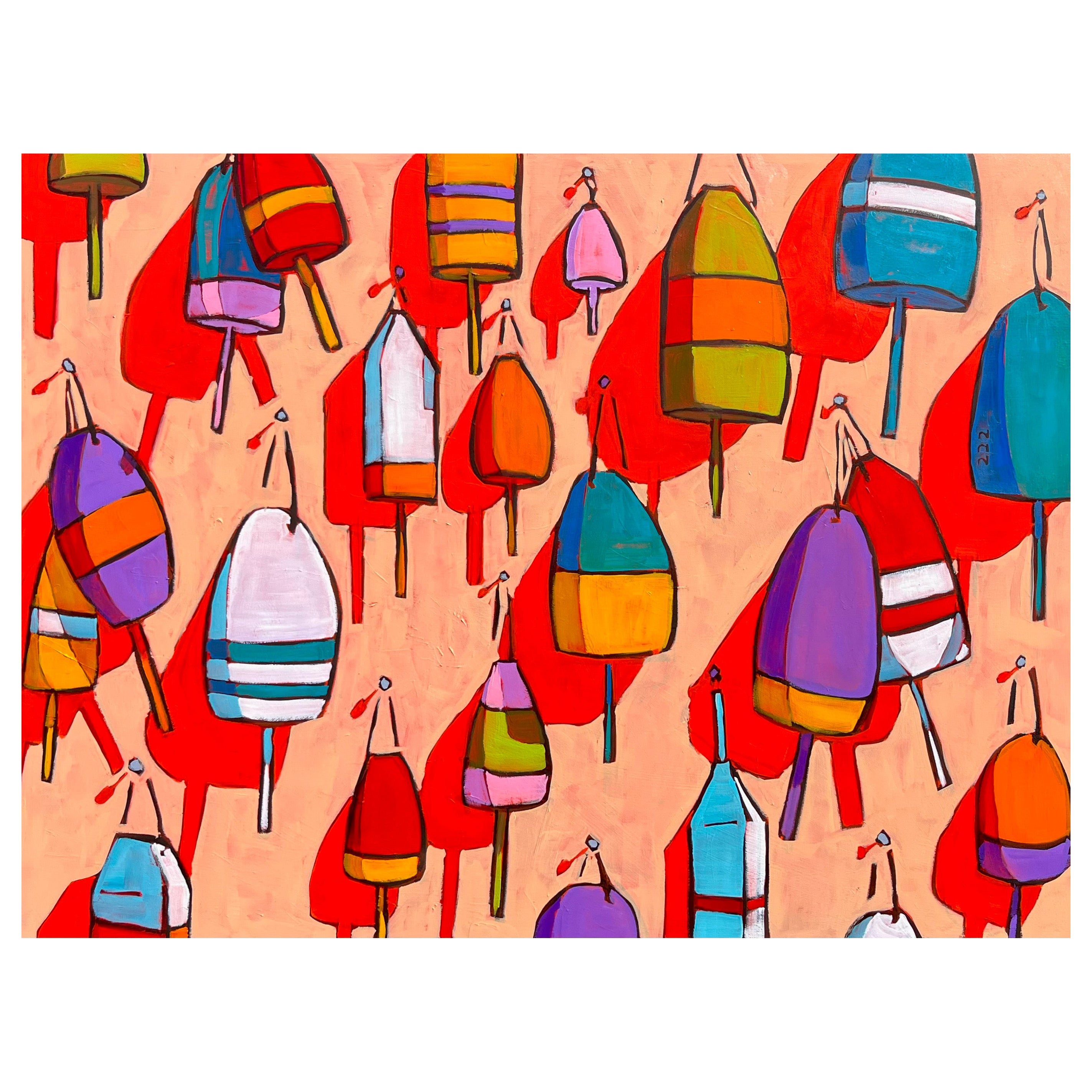 Boyas de James Mattinson, 36x48, Óleo sobre lienzo de madera, 2024