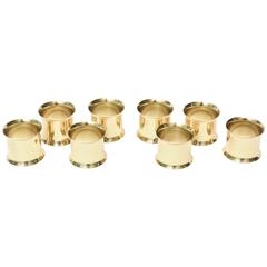 Set of Eight Vintage Brass Cuff Napkin Rings 