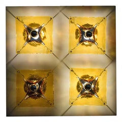 Mazzega Murano large wall sconce with 4 lights 1970s