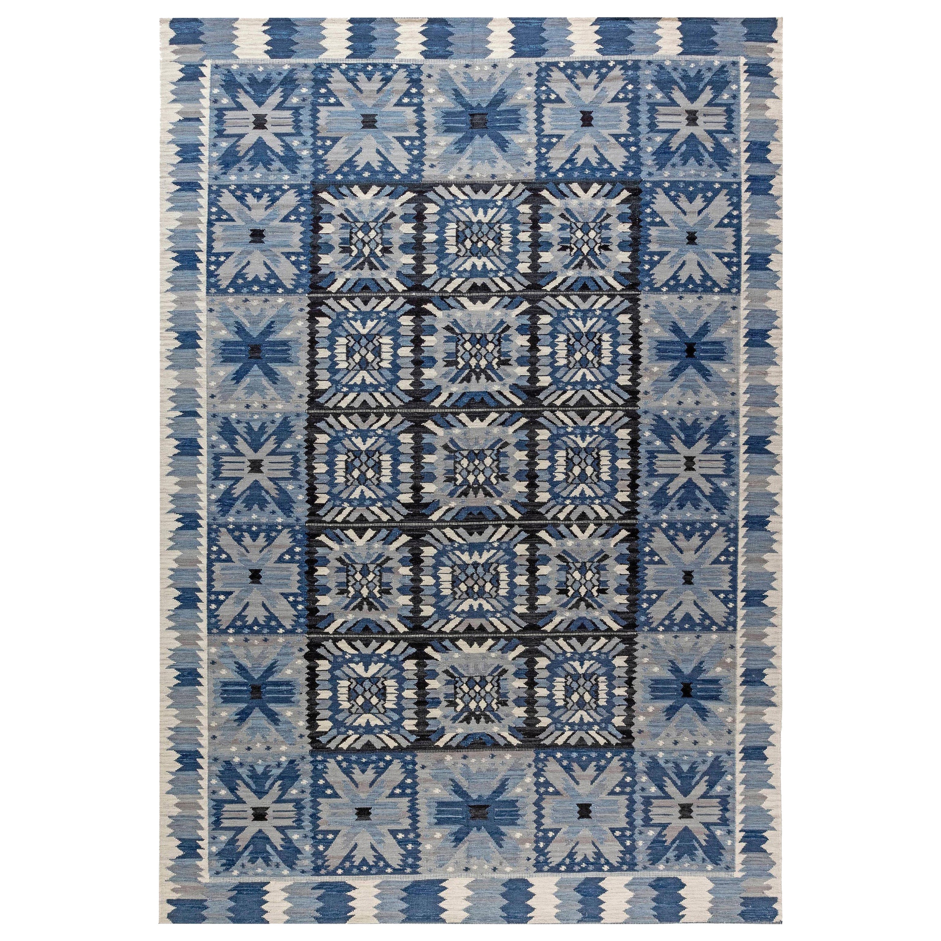 Contemporary Swedish Inspired Flat-Weave Rug by Doris Leslie Blau