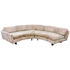 Erwin-Lambeth Iconic Mid Century Modern Two-Piece Half Moon Sectional Sofa
