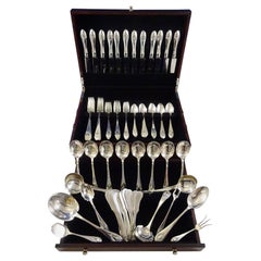 Antique Mount Vernon by Lunt Sterling Silver Flatware Set for 12 Service 91 Pieces